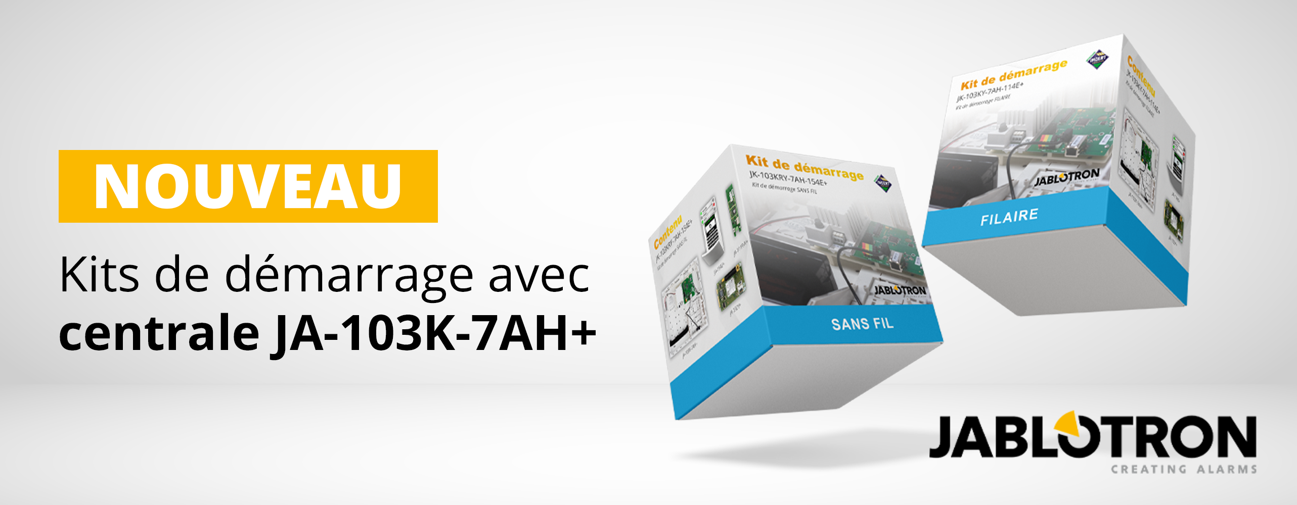 JABLOTRON: nouveaux kits de démarrage avec centrale JA-103K-7AH+